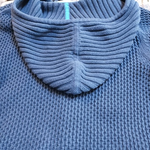 American Eagle Live Your Life Full Zip Cable Knit Hoodie – Navy Blue, Size M - Picture 16 of 16